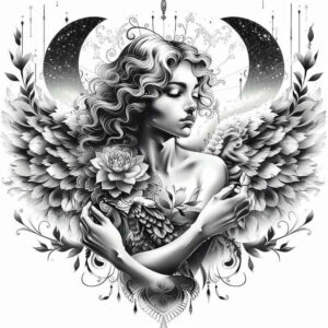 angel tattoo design ideas Surrealism unconscious imagery angelic blessing for wrist side