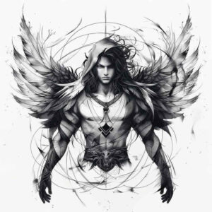 angel tattoo design ideas Realism realistic proportions angelic spirit for shoulder blade