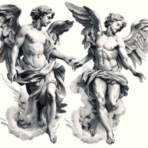 angel tattoo design ideas Realism ultra detailed archangelic for hand