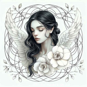 angel tattoo design ideas Realism transparent layer divine shield for stomach