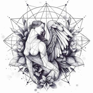 angel tattoo design ideas expressive color holy guardian for calf