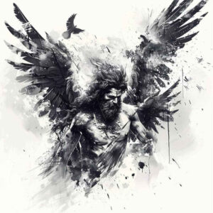 angel tattoo design ideas precise lines lightbearing for shin