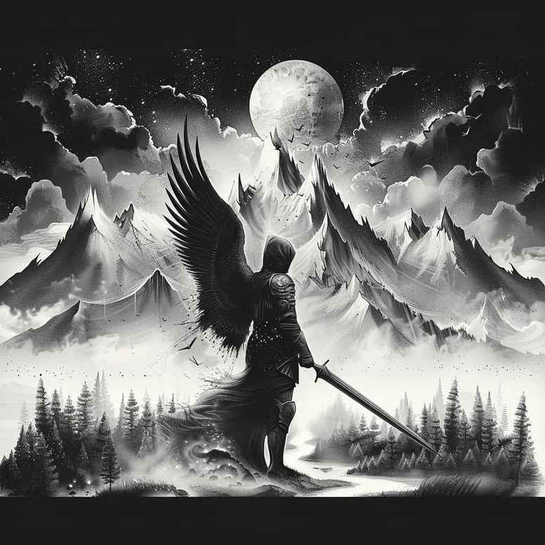 angel tattoo design ideas Realism realistic dimension seraphic presence for thigh