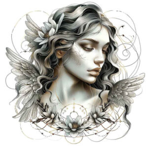 angel tattoo design ideas Surrealism unreal spiritual protector for toe