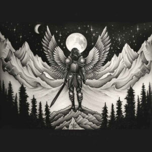 angel-tattoo-designs-ideas-ai-generated--surrealism-hallucinatory-celestial-light-for-back