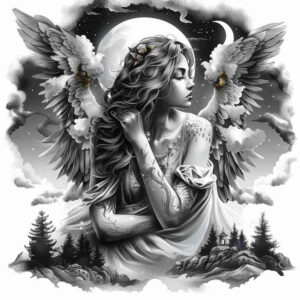 angel-tattoo-designs-ideas-ai-generated--surrealism-morphic-transformation-celestial-grace-for-forearm