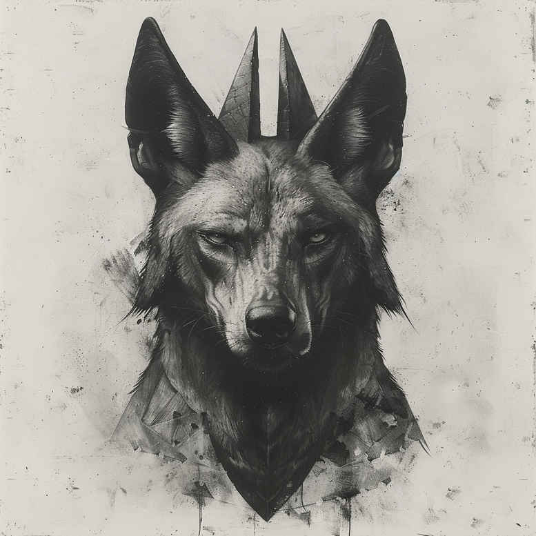 anubis-mystery-high-contrast-for-scapula – tattoo design ideas free ai generated – Gallery: anubis-inkby-ai