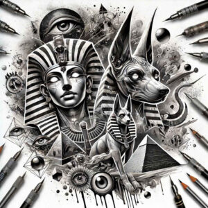 mysterious-anubis-high-contrast-for-stomach – tattoo design ideas free ai generated – Gallery: anubis-inkby-ai