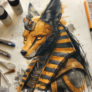 anubis-mythology-blended-gradients-for-toe – tattoo design ideas free ai generated – Gallery: anubis-inkby-ai