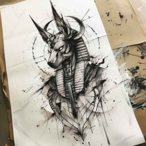 anubis-ritual-photo-like-tattoo-for-lower-leg – tattoo design ideas free ai generated – Gallery: anubis-inkby-ai