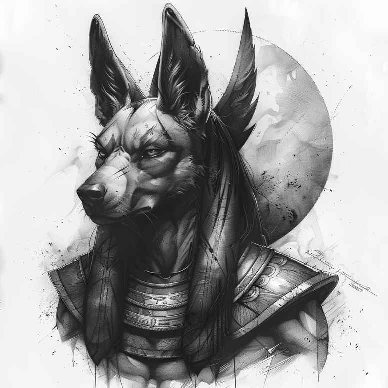 anubis tattoo design ideas bold highlights ancient Egypt for spine