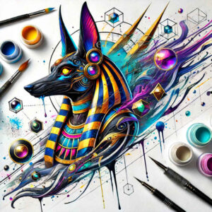 anubis tattoo design ideas Surrealism timeless embalmer for upper back