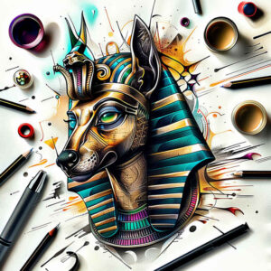 anubis tattoo design ideas refined contrast embalming for back