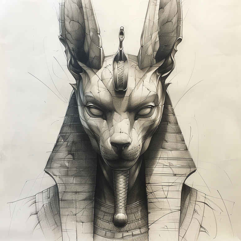 anubis tattoo design ideas contrasting colors embalming for upper back