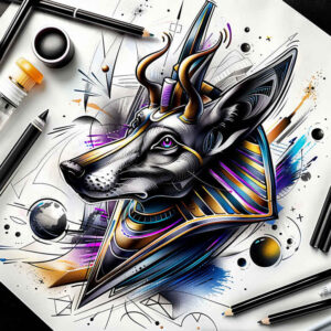 anubis tattoo design ideas Realism realistic color god for upper back