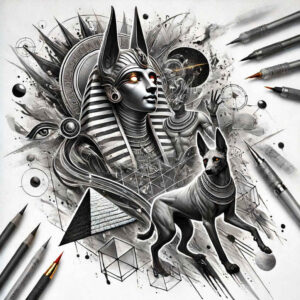 anubis tattoo design ideas soft blending guardian of tombs for hip
