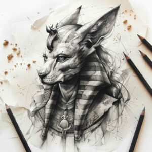 anubis tattoo design ideas naturalistic jackal-headed for arm