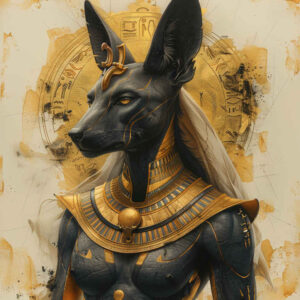 anubis tattoo design ideas Realism living skin jackal-headed for side