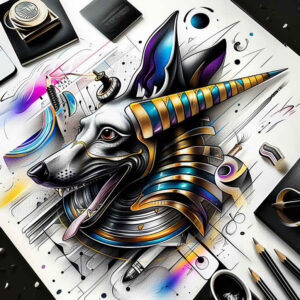 anubis tattoo design ideas Realism reflective light judgment for wrist side