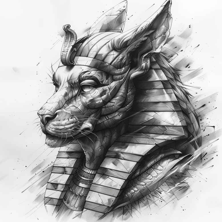 anubis tattoo design ideas Surrealism imperfect symmetry ritual for lower arm