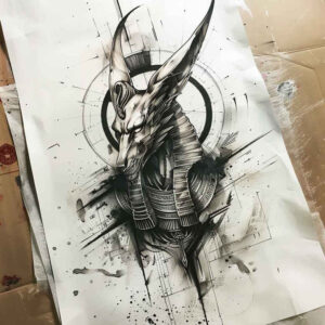 anubis tattoo design ideas Surrealism subconscious themes sacred for spine