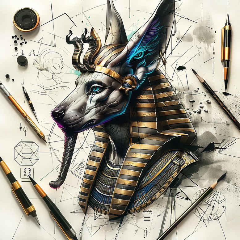 anubis tattoo design ideas bold highlights watcher for abdomen