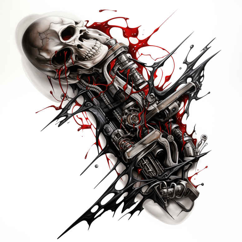 biomechanics tattoo design ideas Realism photo-like tattoo biomechanical fusion represents strength