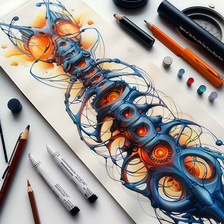 biomechanics tattoo design ideas refined contrast detailed anatomy for arm