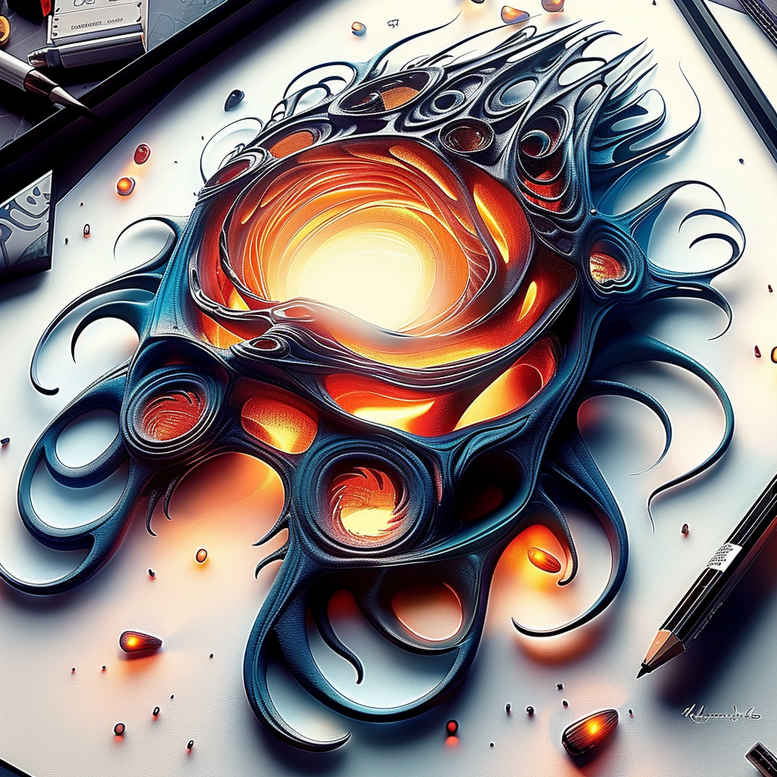 biomechanics tattoo design ideas subtle tone dynamic curves for back