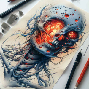 biomechanics tattoo design ideas Realism lifelike eyes energy flow for back shoulder
