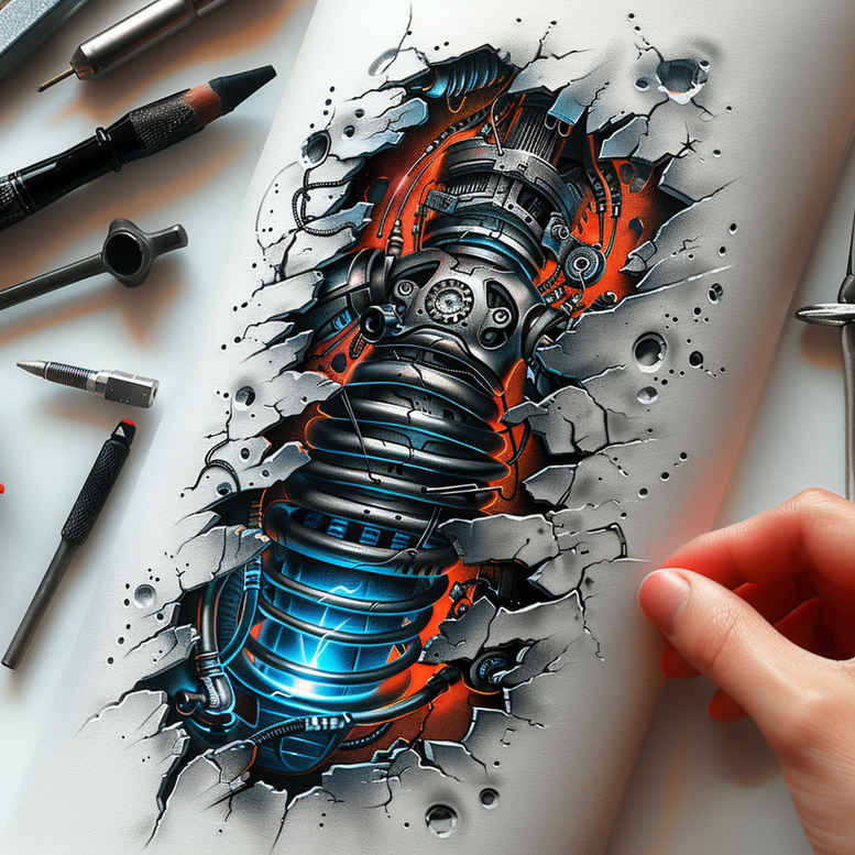 biomechanics tattoo design ideas minimalist flexible joints for back shoulder
