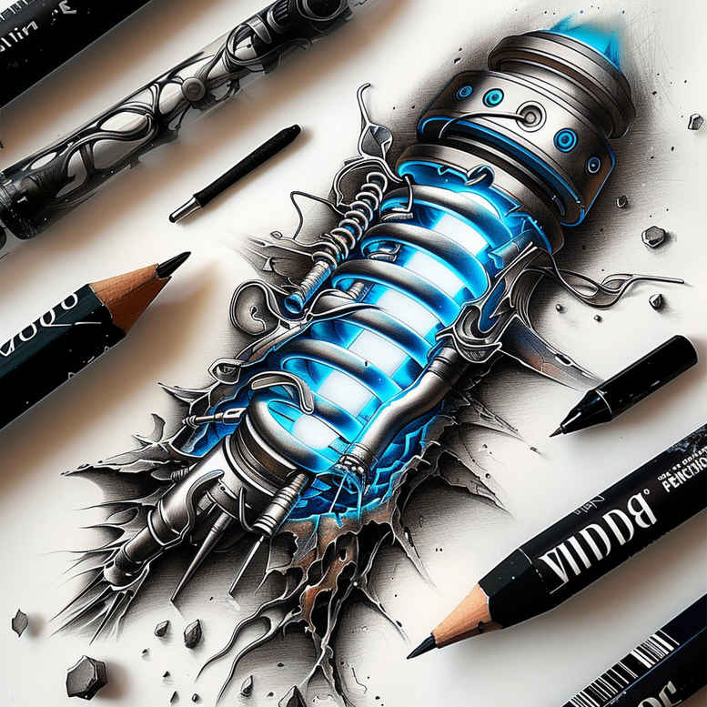 biomechanics tattoo design ideas realistic movement layered textures for hand