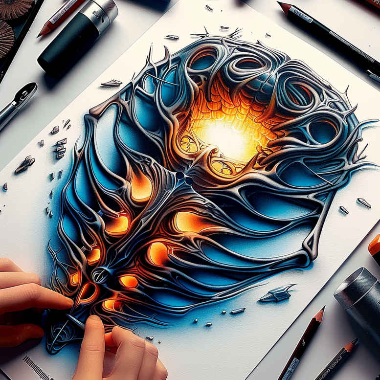 biomechanics tattoo design ideas detailed linework levers symbol of resilience