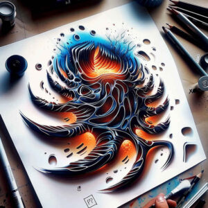 biomechanics tattoo design ideas Surrealism dreamscape machine motifs for biceps