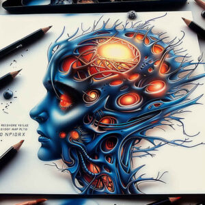 biomechanics tattoo design ideas clean lines mechanical parts for lower thigh