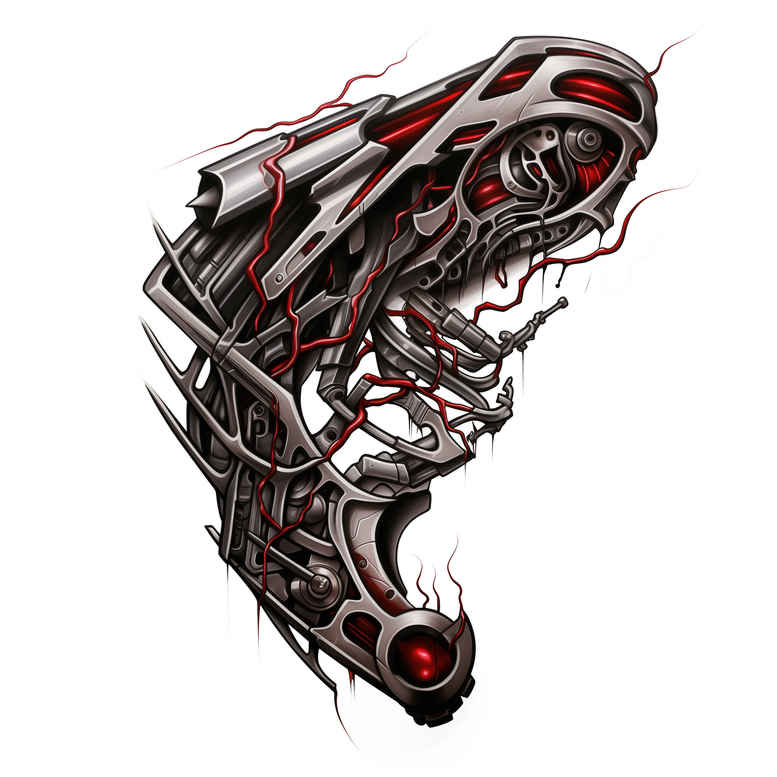 biomechanics tattoo design ideas Surrealism metamorphosis mechanical strength for full back