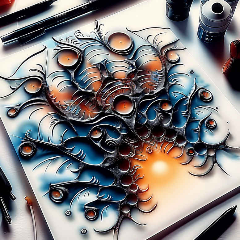 biomechanics tattoo design ideas Surrealism hyperreal muscle detail for upper thigh