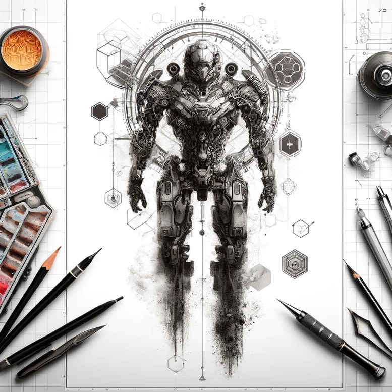 biomechanics tattoo design ideas dreamlike muscle fibers for behind ear