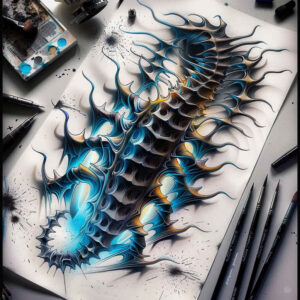 biomechanics tattoo design ideas Surrealism unreal realistic muscle for lower chest