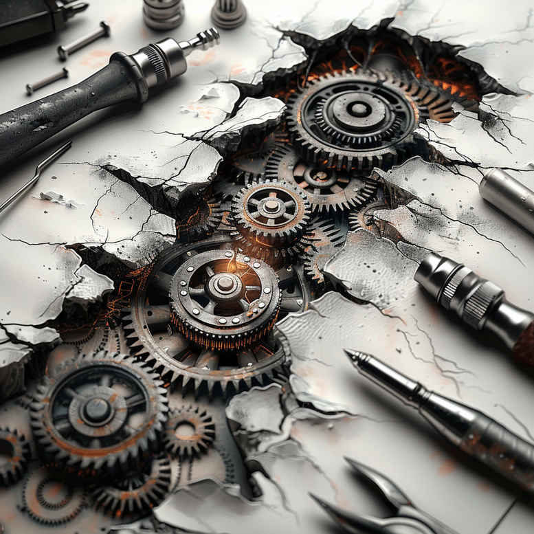 biomechanics tattoo design ideas vintage influence robotic detail stands for resilience