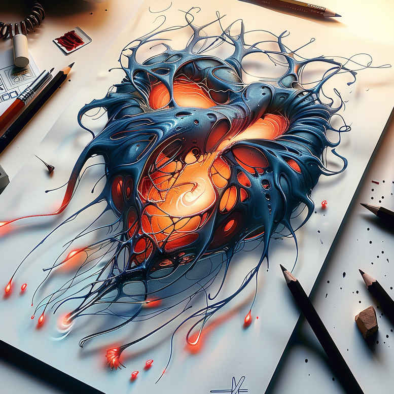 biomechanics tattoo design ideas artistic shading structural design for thigh