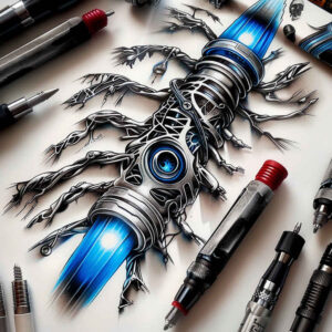 biomechanics-tattoo-designs-ideas-ai-generated--valves-realistic-contrast-for-upper-arm