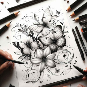 butterflies-moths-dragonflies tattoo design ideas kaleidoscope clear edge for ankle