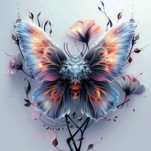 butterflies-moths-dragonflies tattoo design ideas compact delicate contours for neck