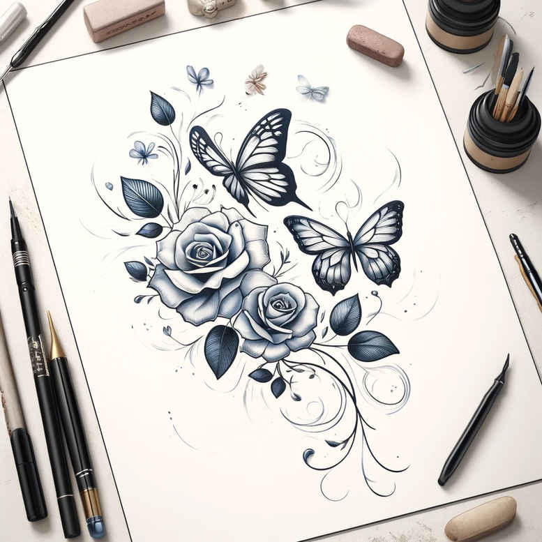 butterflies-moths-dragonflies tattoo design ideas sacred geometry diminutive meaning endurance