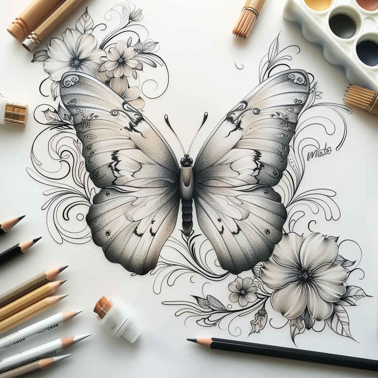 butterflies-moths-dragonflies tattoo design ideas single dot elegant flight for fingers
