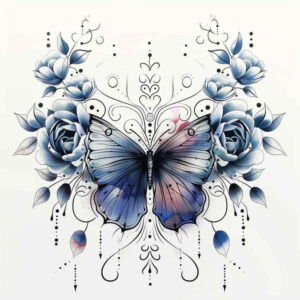 butterflies-moths-dragonflies tattoo design ideas elaborate elegant for palm