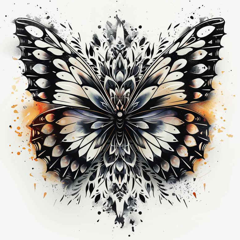 butterflies-moths-dragonflies tattoo design ideas complex design elemental represents determination