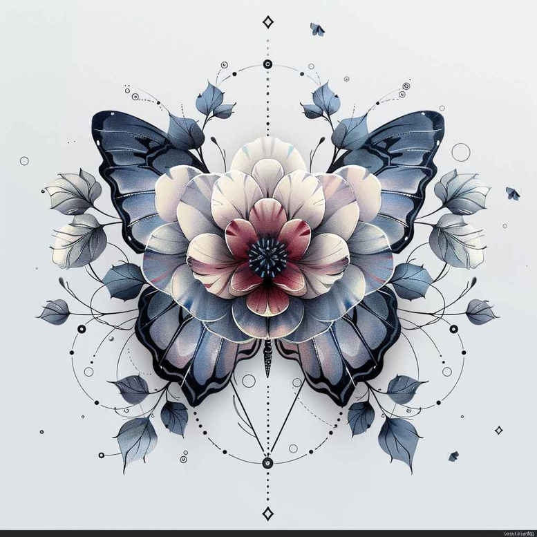 butterflies-moths-dragonflies tattoo design ideas fractal elemental stands for courage