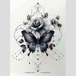 butterflies-moths-dragonflies tattoo design ideas micro mandala essential lines perseverance and power